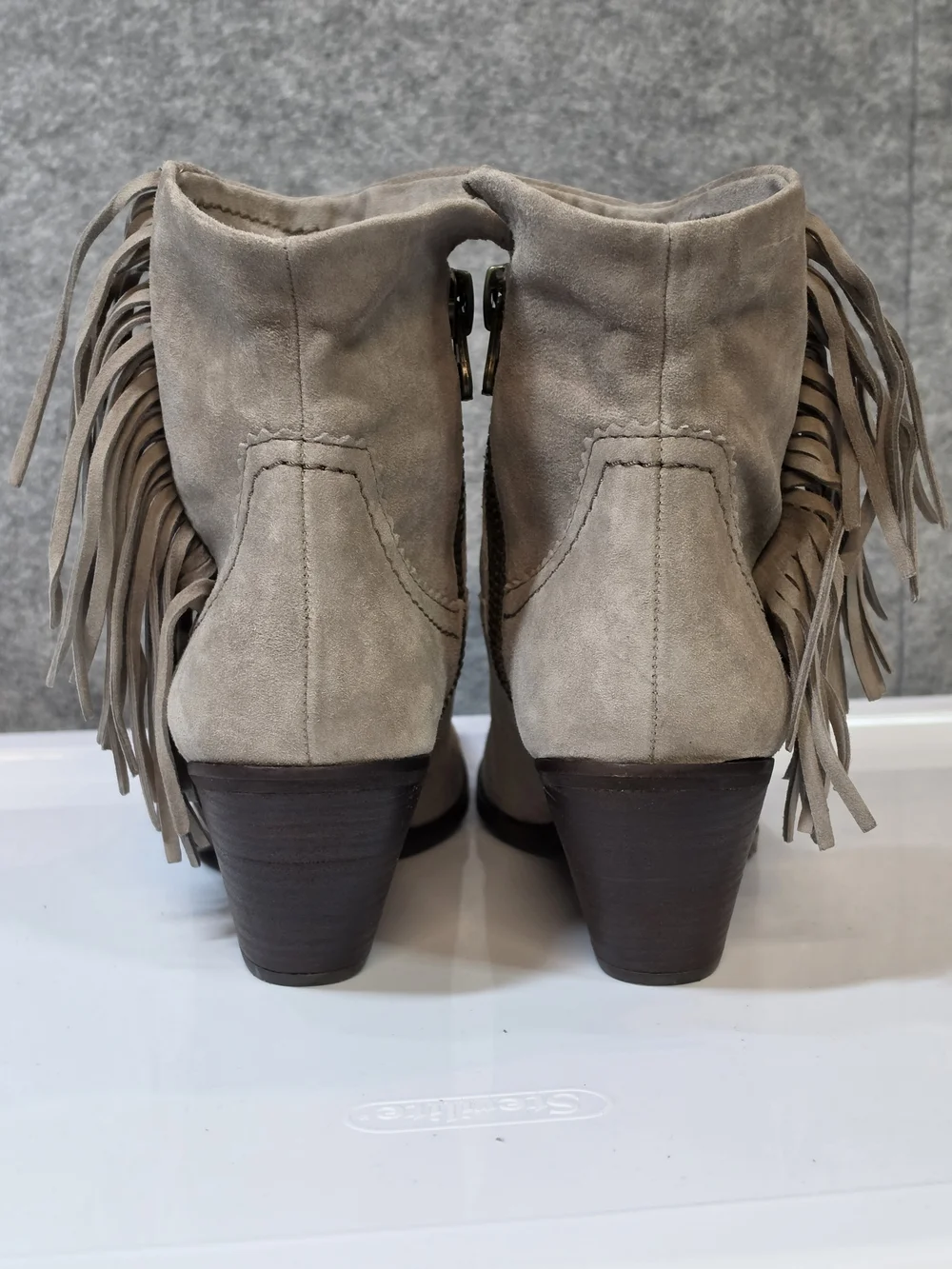 Sam Edelman Louie Fringe Ankle Boots  Size 7